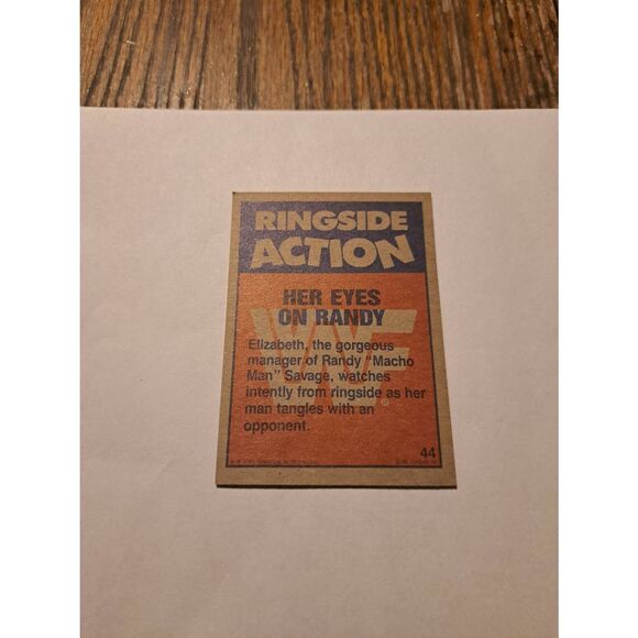 Vintage 1987 WWF Macho Man Randy Savage Elizabeth Sticker Puzzle Trading Card 4 - Picture 4 of 4